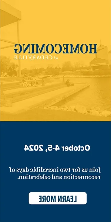 将于2023年10月6日至7日在Cedarville举行. 点击此处了解更多